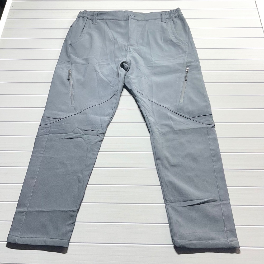 Unbranded Womens 2XL Gray Fleece Lined Hiking Pants‎ Stretch Outdoor Cargo Pants